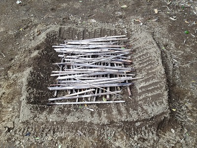 Bamboo composting pile base