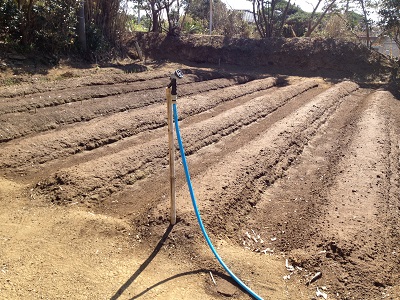 Bamboo farm hose nozzle holder