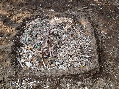 Composting pile materials brown
