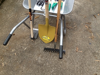 Farm equipment shovel hoe rake