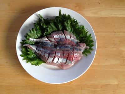 Home made fresh yellowtail fish sashimi